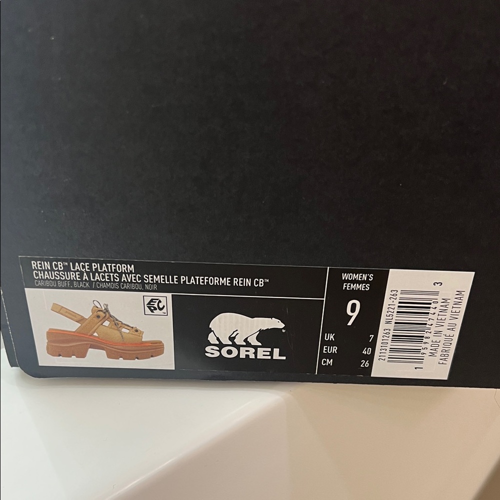 Sorel Women's Tan and Orange Platform Sandals - Picture 2 of 5